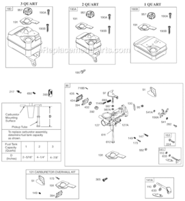 Page D Diagram and Parts List for 92200 0007-1250 Briggs and Stratton Engine
